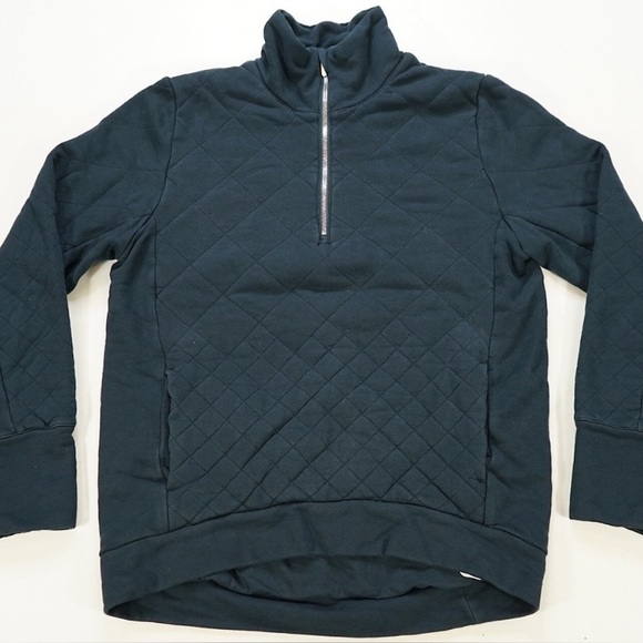 Lululemon Womens Engineered Warmth Half-Zip Pullover Emboss Black Size 4 - Picture 1 of 16